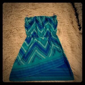 Super cute green & blue Express dress size S